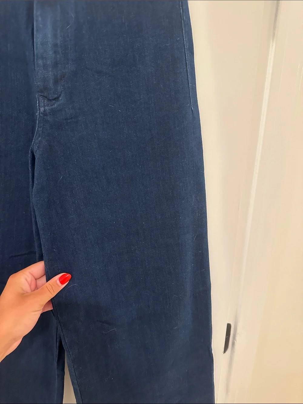 Pilcro Wide Leg Flare Jeans in Dark Blue